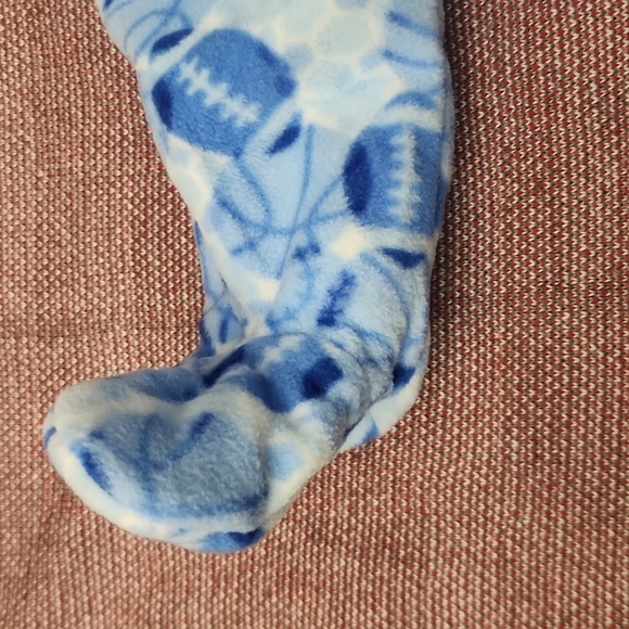 Healthtex Fleece Blue Football Footed Zip Up - Size 6-‎ 9 months - Picture 10 of 16